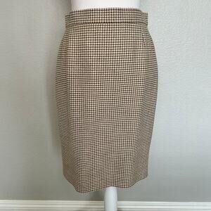 Escada women's wool and cashmere lined herringbone skirt size 38